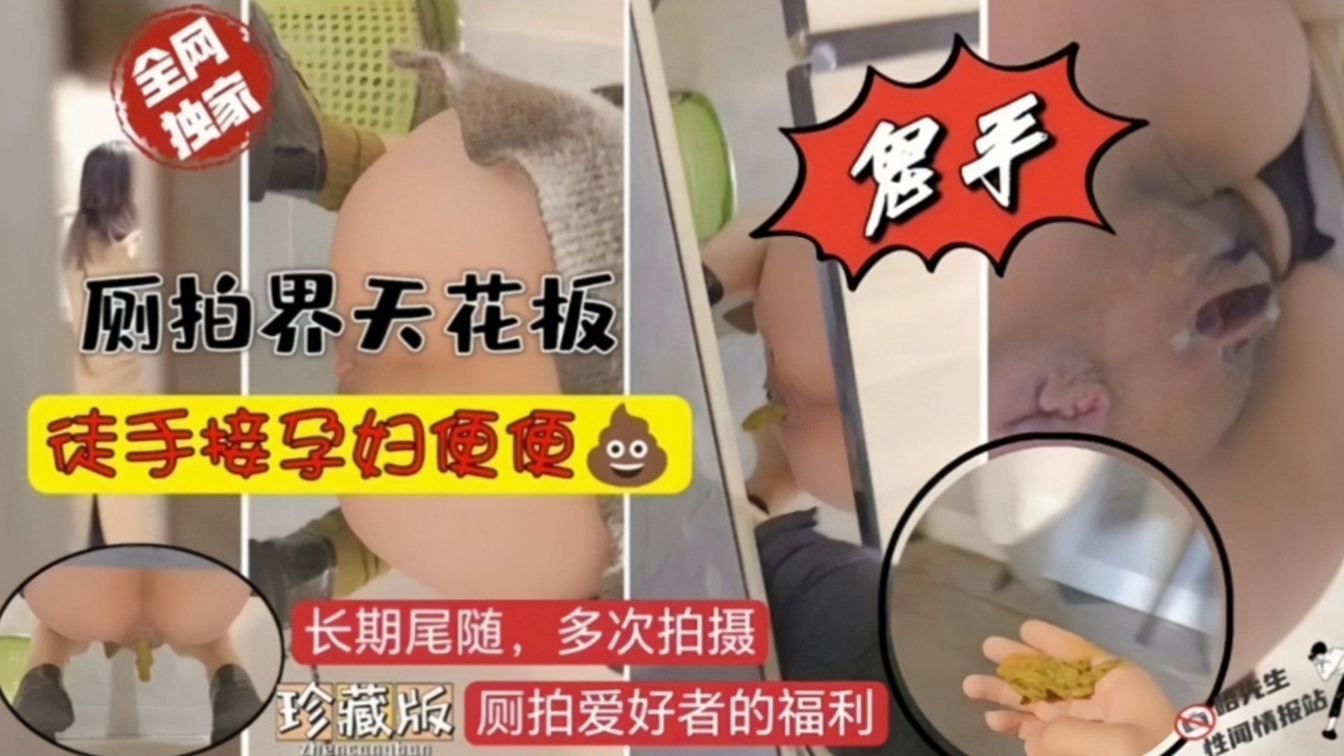 厕拍界天花板，徒手接孕妇便便