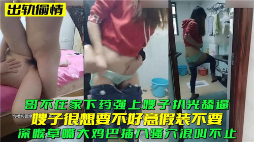 哥不在家，强上嫂子扒光舔逼